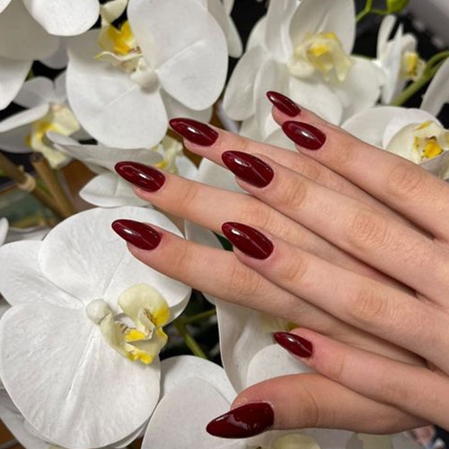 Manicure Acrygel bordeaux nails 